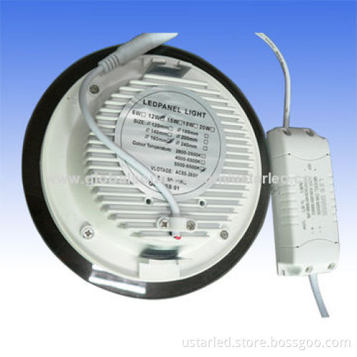 18W 1400lm Round Dimmable LED Panel Lights, AC 110-240V, 185mm Cutout, >75 CRI, >0.92 PF, SMD5630